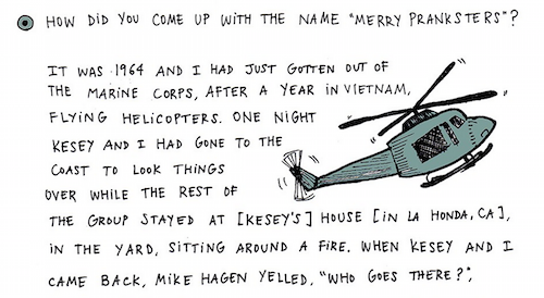 From Tana Oshima's illustration of a Ken Babbs interview.