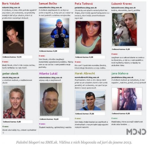 Some of the fake Slovak accounts MONO surfaced. Credit: MONO magazine.