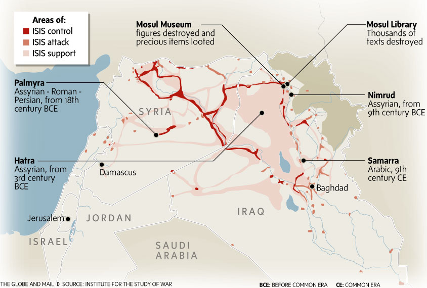 Fig. 7. Map published in The Globe and Mail, May 2015 based on a map by @TheStudyofWar