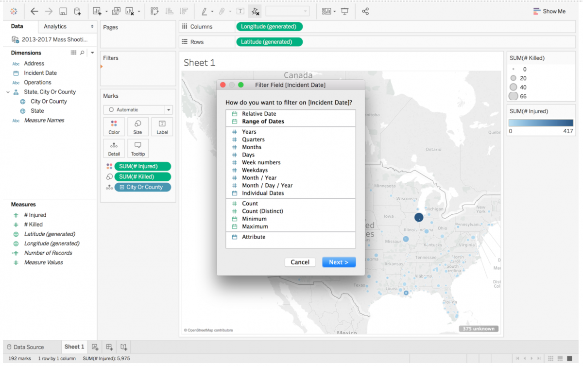 How to build a map and use filters in Tableau Public - Storybench
