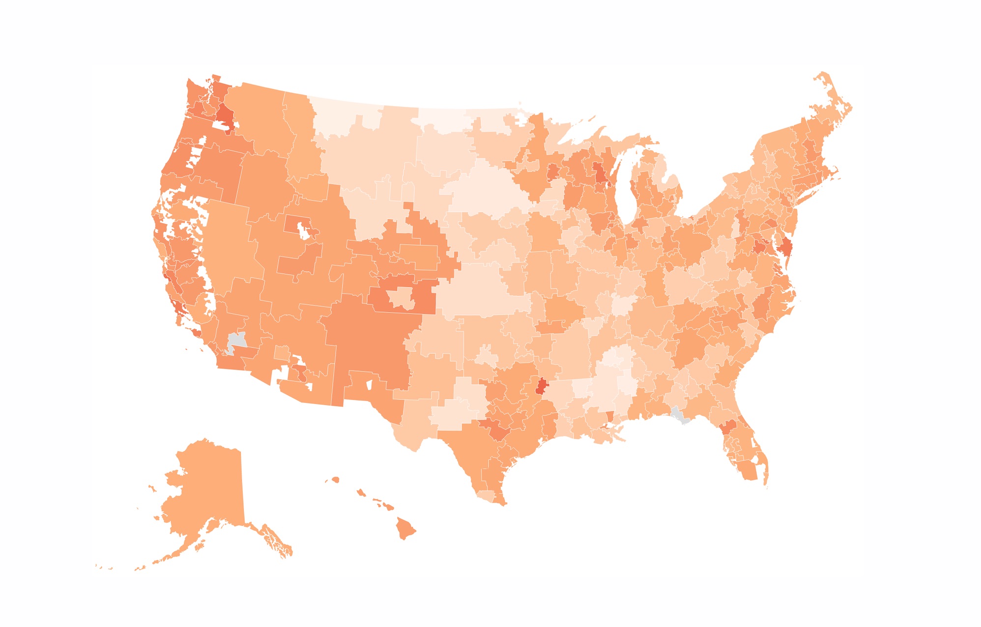How to shift Alaska and Hawaii below the lower 48 for your interactive choropleth map