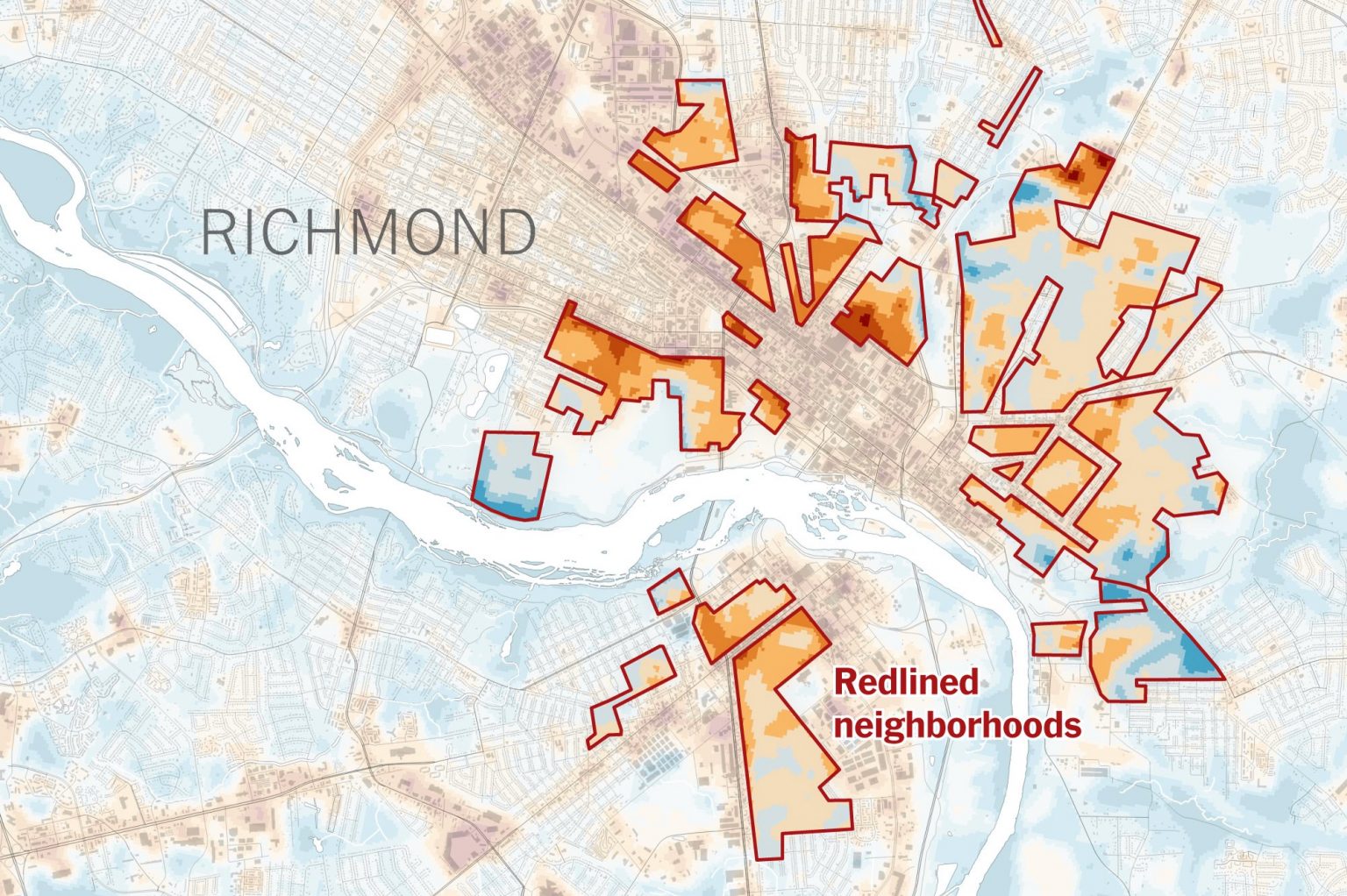 How The New York Times visualized racist historical redlining and urban ...