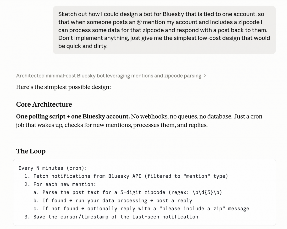 Text prompts and replies from Calude AI.