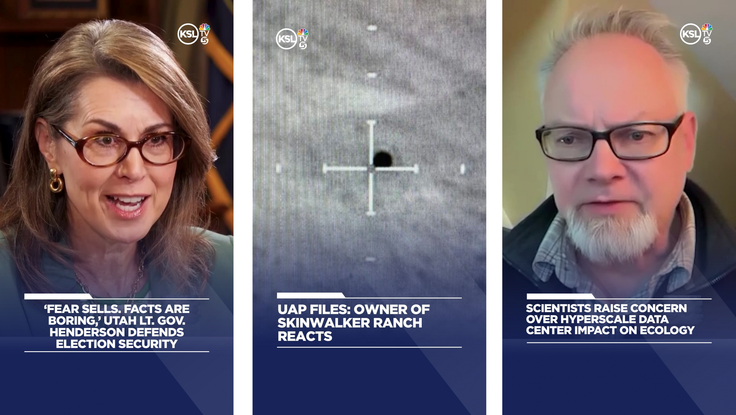 Image shows screen shots of Instagram reels of news stories.