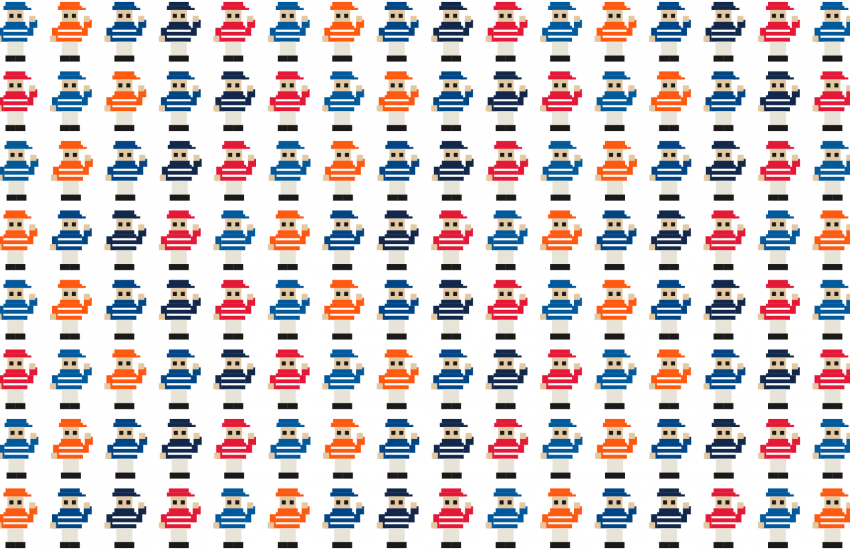 Illustration shows little baseball player icons