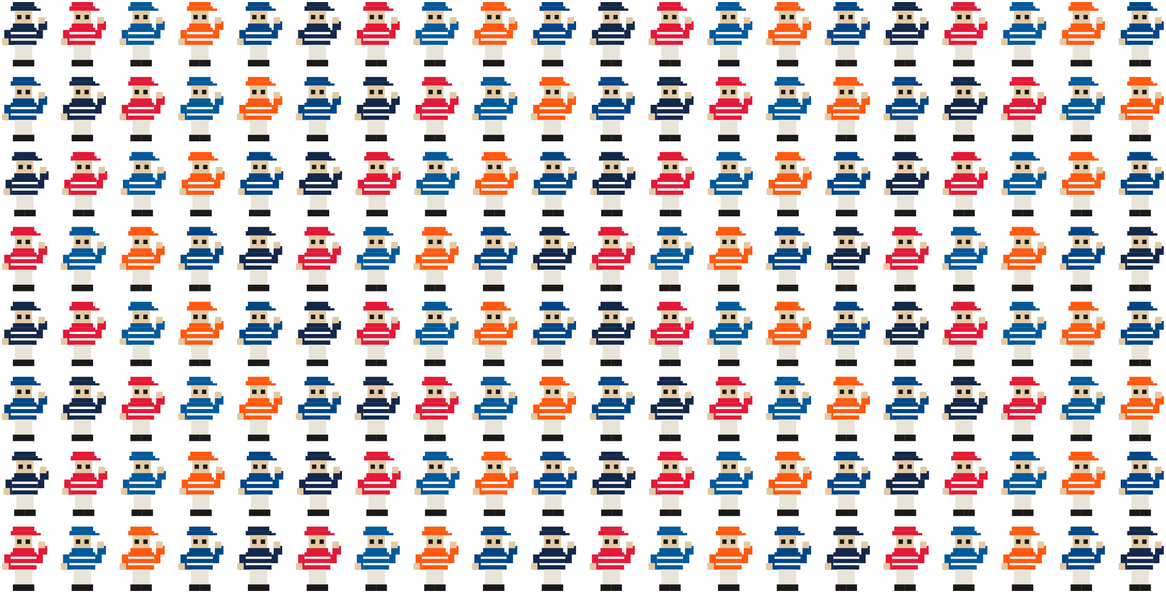 Illustration shows little baseball player icons