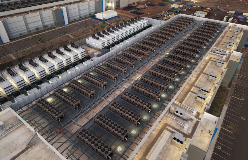 Aerial view of a data center.