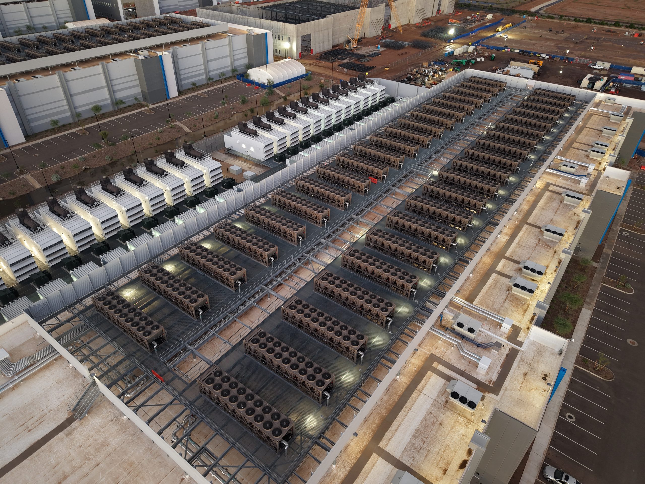 Aerial view of a data center.