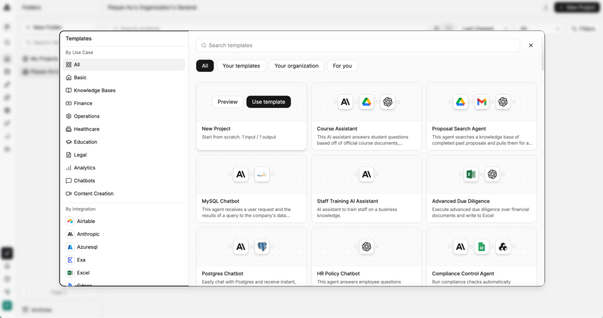 Image shows buttons with options for getting started
